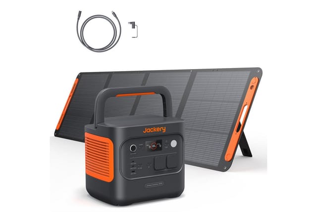 Jackery Stromerzeuger E2000 v2 Tragbare Powerstation mit 200W Solarpanel mit 5M Kabel, 4,4 in kW, 2042Wh/2200W Solargenerator LiFePO4 Schnellladung für Camping, Notfall