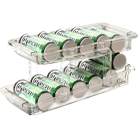 Kühlschrank-organizer – Getränkespender – Rollbarer Dosenspender Für Bierdosen – 250 Ml/330 Ml – Aufbewahrung Für Bier-, Limonaden- Und Softdrinkdosen