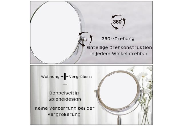 Mucola Kosmetikspiegel Schminkspiegel 10Fach Vergrößerung Spiegel Schminkspiegel (Stück, 1-St., Spiegel), 10-Fach Vergrößerung
