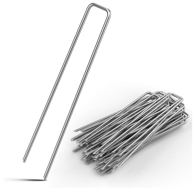 Gardebruk Zelthering, (200-St), Erdanker verzinkter Stahl 150mm x 25mm Ø 2,7mm Unkrautvlies