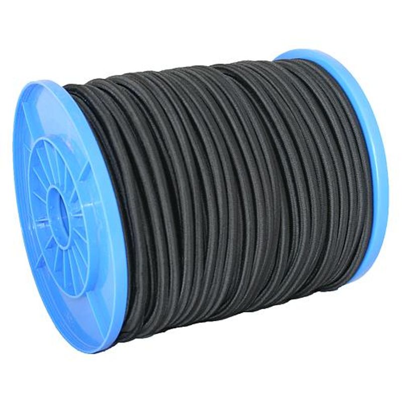 Gummiseil Strend Pro R100, 10 Mm, Elastisches Schwarzes Gummi, Traglast 220 Kg, L-60 M