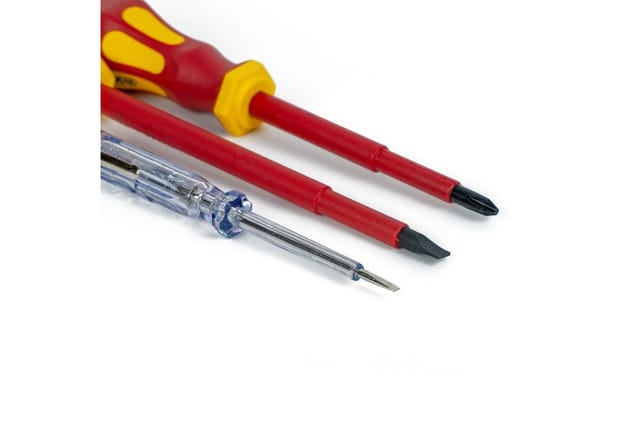 Weber GmbH Schraubendreher VDE Satz 9-teilig, (Set, 9 St), magnetische Klingenspitzen, Spannungsprüfer enthalten