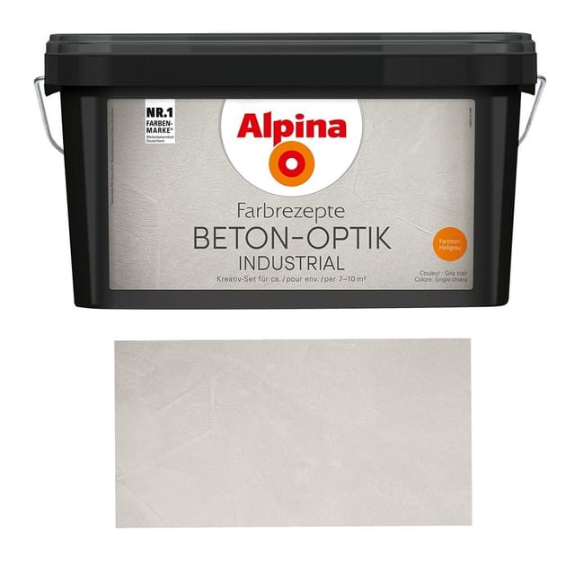 Alpina Wandfarbe Farbrezepte Beton-Optik Hellgrau