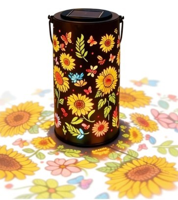 Bunte Sonnenblumen-solar-gartenleuchte, Wasserdichte Solar-hängelaterne Für Terrasse, Hof Oder Gartenweg.
