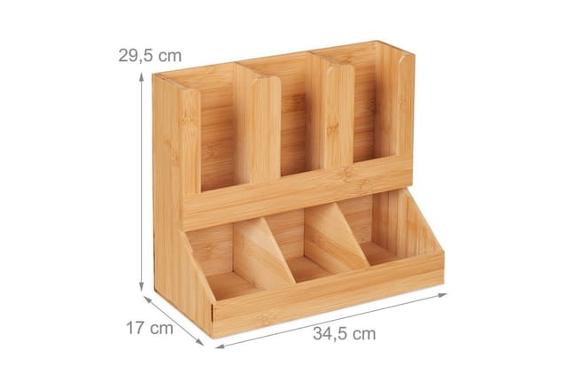 relaxdays Kapselspender Kaffee Organizer 6 Fächer