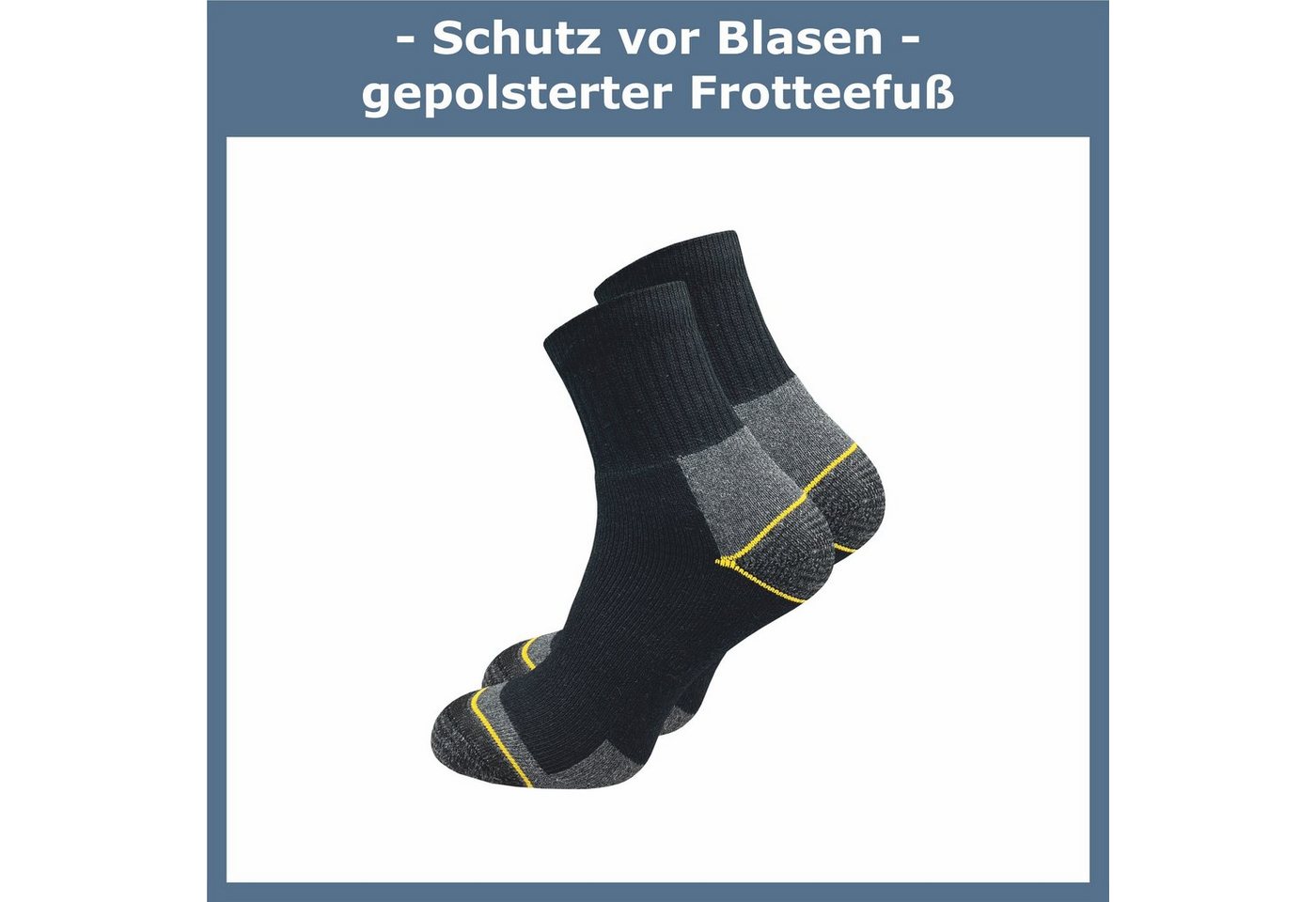 GAWILO Arbeitssocken - Quarter - für Herren mit atmungsaktiver Baumwolle gegen Schweißfüße (6 Paar) Ideal für Sicherheitsschuhe oder Arbeitsschuhe, länger als ein Sneaker Bild 2