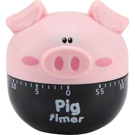 Niedlicher Cartoon-schweinchen-timer – Mechanischer Timer Für Die Kochzeitmessung (farbe: Rosa)
