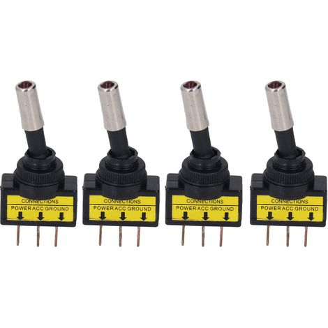 Stück Ein/aus-wippschalter, Rot Beleuchtete Led, Automatischer Auto-wippschalter, 3 Pins, 12 Mm, 20 A, Dc 12 V.