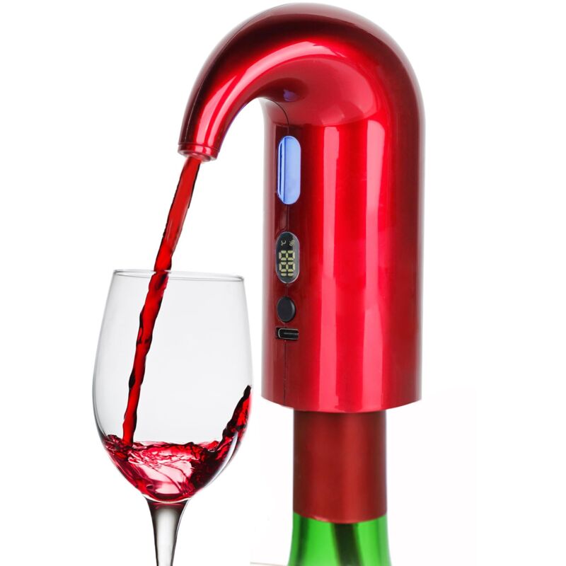 Elektrischer Weinausgießer Mit Belüfter, Tragbare Weinkaraffe Mit Touch-bedienung Und Weinpumpenspender Für Rot- Und Weißweine, Wiederaufladbarer Automatischer Weinausgießer Typ C