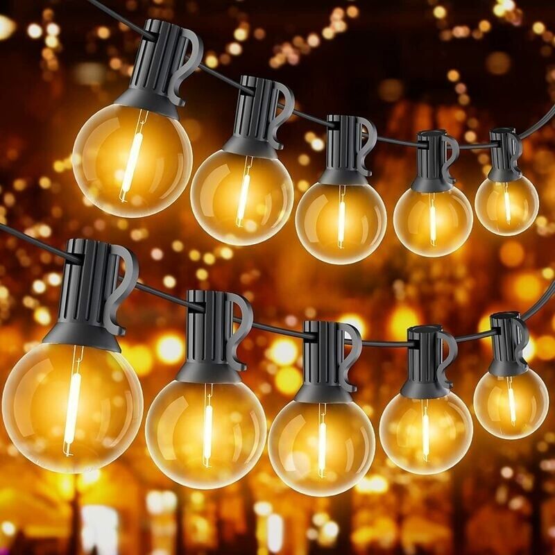 30m Guirlande Lumineuse Extrieure Guinguette Led Mit 50 Ampullen E12 G40 Und Guirlande Plastic Tanche Für Den Garten Auf Der Terrasse