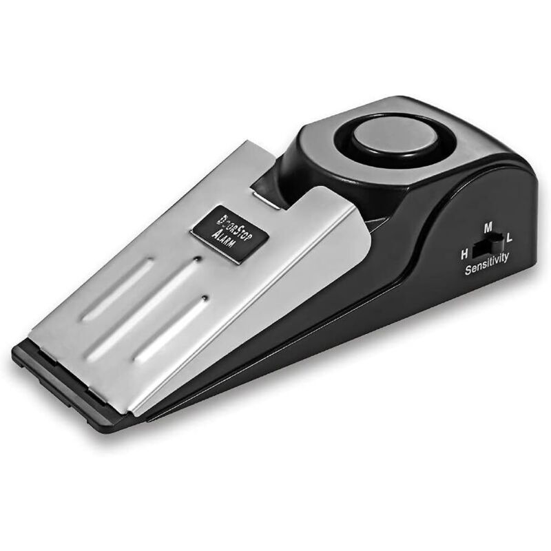 Mini-türstopper In Keilform Mit Kabellosem Vibrationsalarm Für Alarmsystem, Türblockierung, Schwarz (1 Stück) Ms-m68