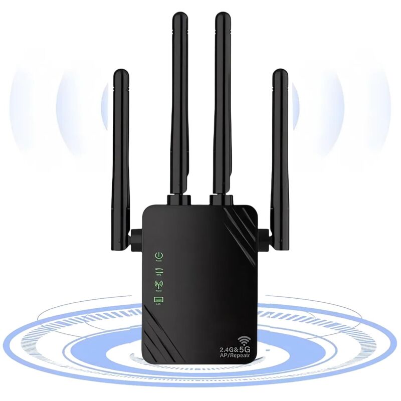 1200-mbit/s-wlan-repeater Mit Ethernet-anschluss, Internetverstärker, Dualband-wlan-verstärker (2,4/5 Ghz), Kompatibel Mit Jedem Wlan-router, Verbessert Das Wlan-signal Im Haus