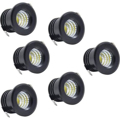 6er-set Mini-led-einbaustrahler, Schwarz, 3 W, Warmweiß, Für Schrankdeckenbeleuchtung - Aimoonsa