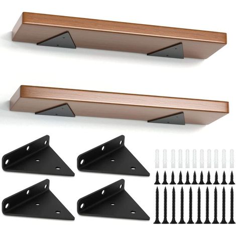 Aimoonsa – Set Mit 4 Dreieckigen Regalträgern 8 Cm – Massives Eisen 3 Mm – Tragkraft 40 Kg – Für Holz- Und Betonwände – Einfache Montage