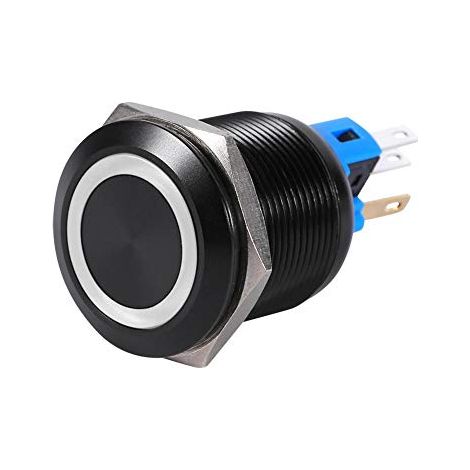 Keenso Led-drucktaster, 22 Mm, 12 V-24 V, Wasserdicht, Selbstverriegelnd (weiß)