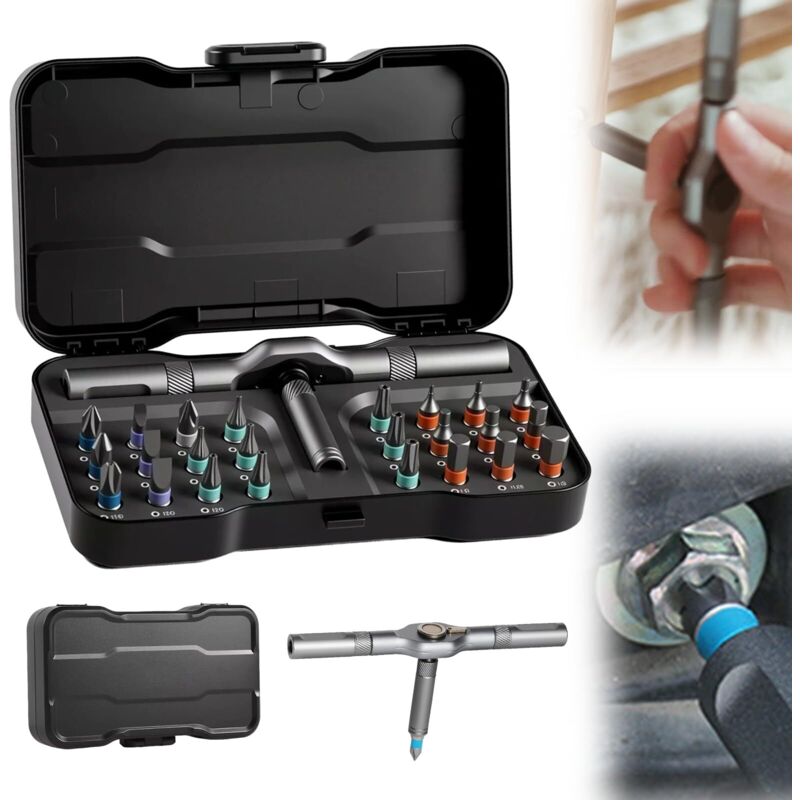 24-in-1 Magnet-multibit-schraubendreher-set, Diy-ratschenschraubendreher-set, Abnehmbarer T-förmiger Ratschengriff, Magnetisches Präzisionswerkzeug-set Für Möbel, Uhren