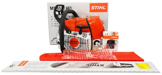 STIHL Benzin-Kettensäge MS 661 C-M Motorsäge, 50 cm, Mit Gratis Zusatzkette!, 3-tlg.