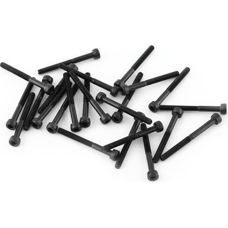 4-50mm M3 Innensechskantschrauben, Set Schwarzer M3 Innensechskantschrauben, Hochwertige Innensechskantschrauben Aus 12.9 Kohlenstofflegierungsstahl (m330mm [halbzahn] 24 Stück/packung).