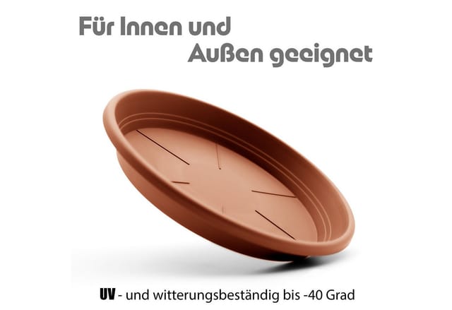 BigDean Blumentopfuntersetzer 10 Stück Topfuntersetzer Ø 19,5 cm in Terracotta Made in Europe, Zubehör für Pflanztöpfe, Set, 10-tlg., Klassische Blumentopf Untersetzer, zeitlos im Design, Robust