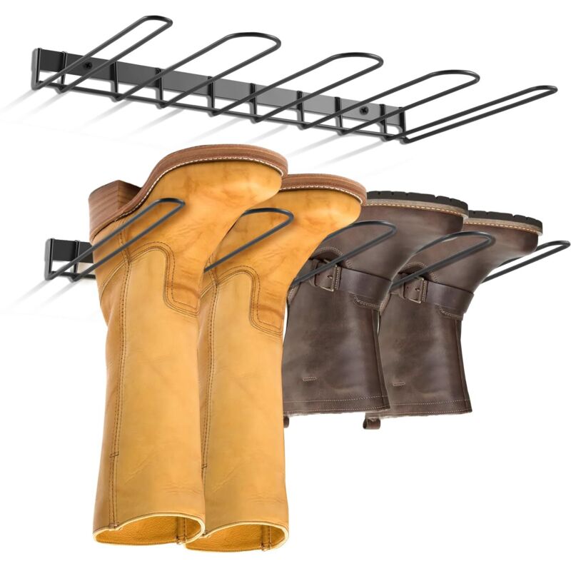 Stück Robuste, Wandmontierte Stiefelhalter Aus Metall, Cowboy-stiefel-organizer, Stiefelhalter, Arbeitsstiefel-organizer Für Eingangsbereich, Terrasse, Garage, Schwarz