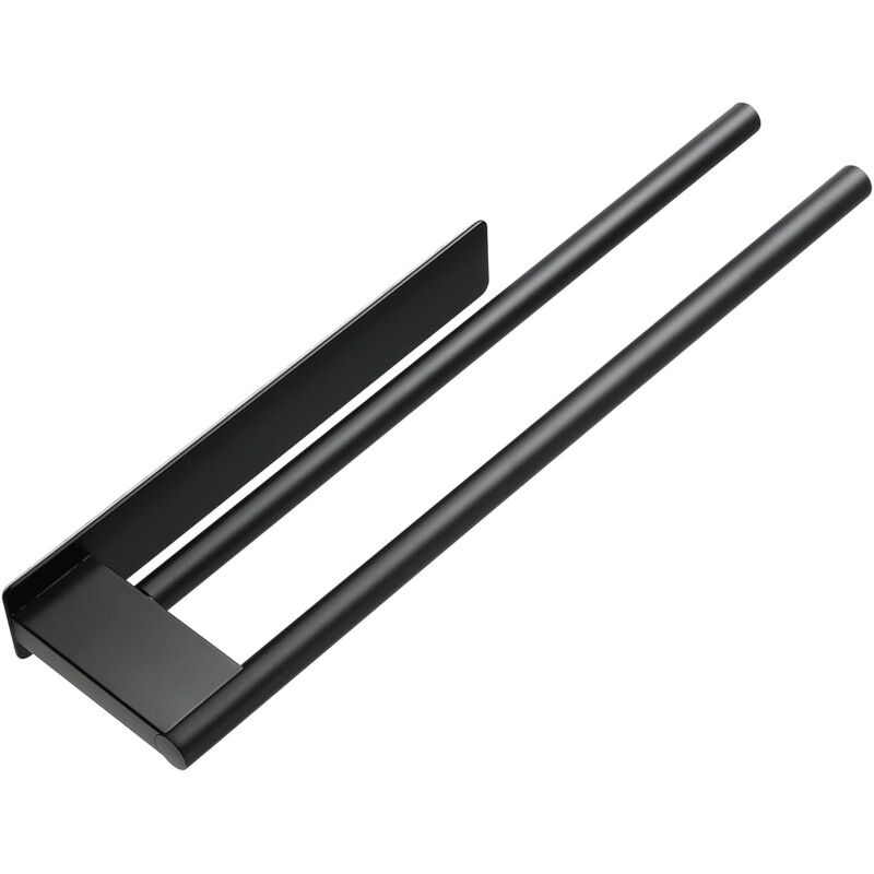 Porte-serviette En Acier Inoxydable Noir, Widerstandsfähig Im Handumdrehen, Einfache Installation Durch Sicht Oder Autocollant, Design Kompakt, Porte-serviette Langlebig, Salle De Bain Ou Cuisine (noi