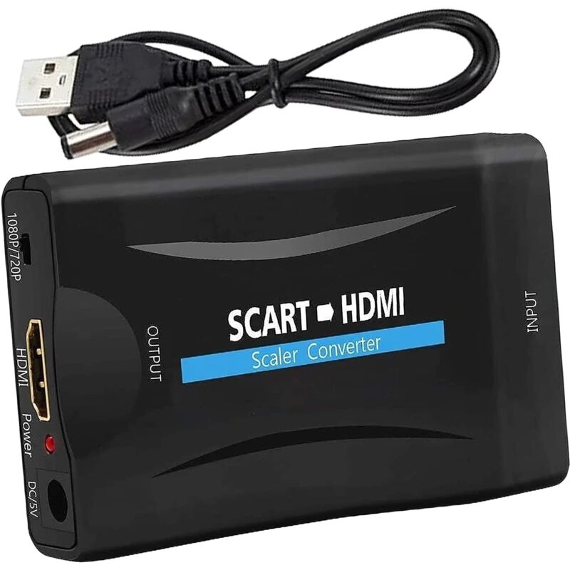 Scart-zu-hdmi-konverter, Scart-zu-hdmi-adapter, Scart-zu-hdmi-audio- Und Video-unterstützung Hd 720p/1080p Für Projektoren, Monitore, Hdtvs, Set-top-boxen, Vhs-geräte, Xbox, Ps3, Sky, Blu-ray, Dvd-pla
