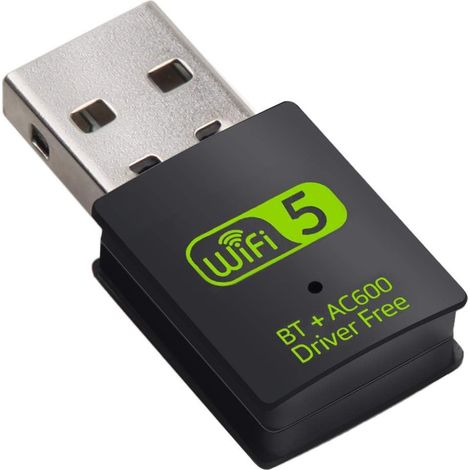 Usb-bluetooth-wlan-adapter, Externer Dualband-wlan-empfänger (2,4/5 Ghz, 600 Mbit/s), Mini-wlan-dongle Für Pc/laptop/desktop