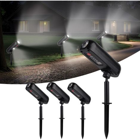 4er-set Solarstrahler, 6000 K, Ip65 Wasserdicht, 2 Modi, Solarbeleuchtung Für Garten, Einfahrt, Weg, Hof