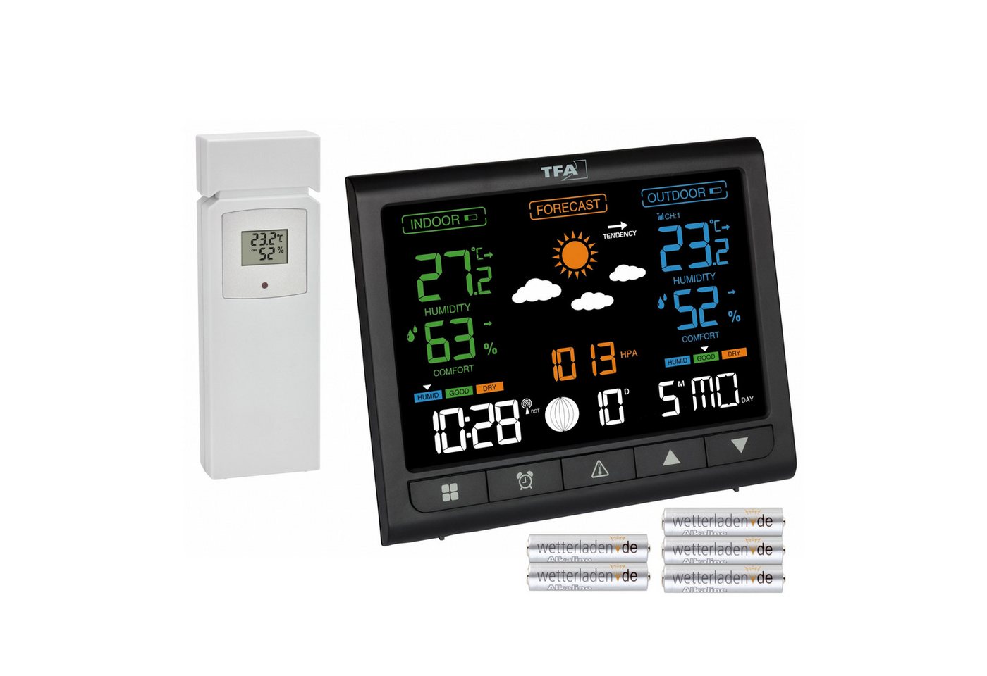 TFA Dostmann TFA 35.1171.01 Contrast mit VA Farbdisplay und Wetterprognose Funkwetterstation Bild 2