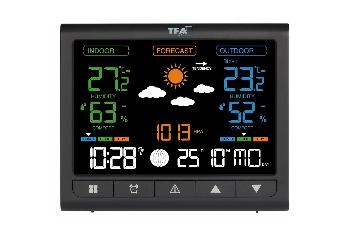 TFA Dostmann TFA 35.1171.01 Contrast mit VA Farbdisplay und Wetterprognose Funkwetterstation Bild 4