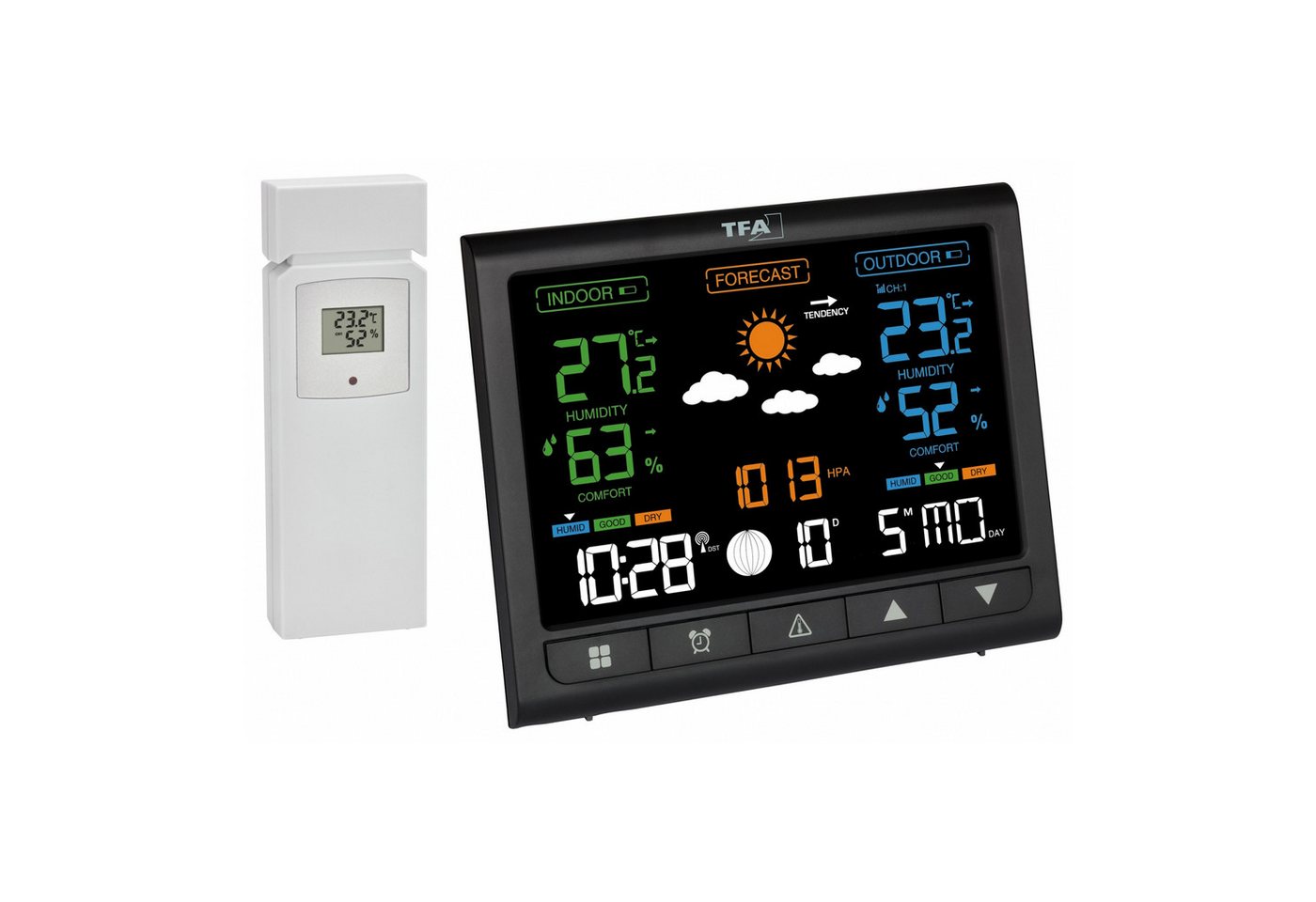 TFA Dostmann TFA 35.1171.01 Contrast mit VA Farbdisplay und Wetterprognose Funkwetterstation Bild 5