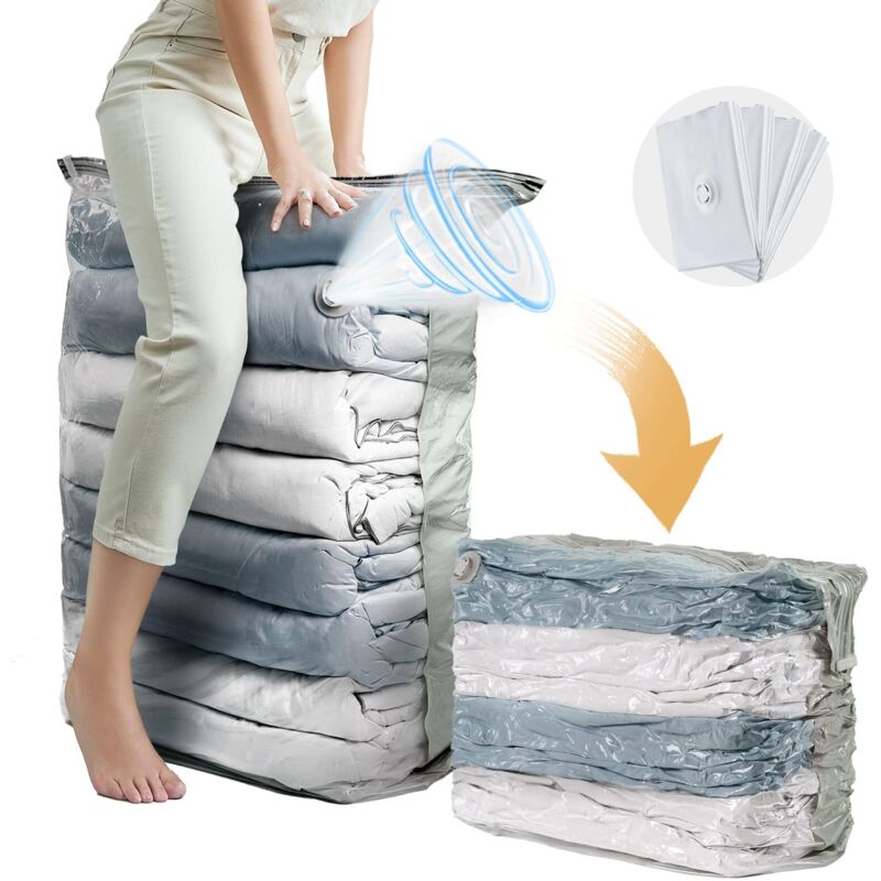 Vakuumbeutel Für Kleidung, Cube Staubsauger, 4er-pack (80×100×38 Cm) Platzsparende Vakuum-aufbewahrungsbeutel Für Kleidung, Bettdecken, Kissen
