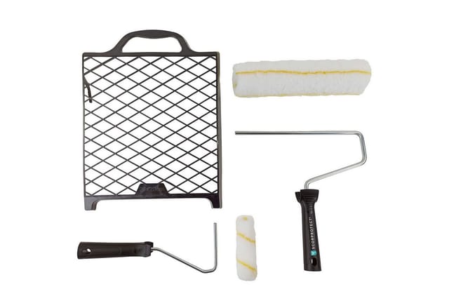 Scorprotect® Farbroller Streich-Set 5-teilig mit Farbwalze, Bügel und Abstreifgitter