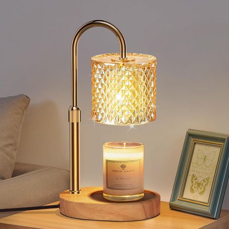 Elektrische Kerzenwärmerlampe Mit Timer, Dimmer Und 4 Helligkeitsstufen, Goldfarbene Glas-kerzenwärmerlampe Für Duftkerzen, Zuhause, Schlafzimmer, Dekoration