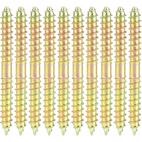 10 Stück 6 60 Mm Doppelkopfschrauben, Selbstschneidendes Gewinde, Für Die Möbelbefestigung.