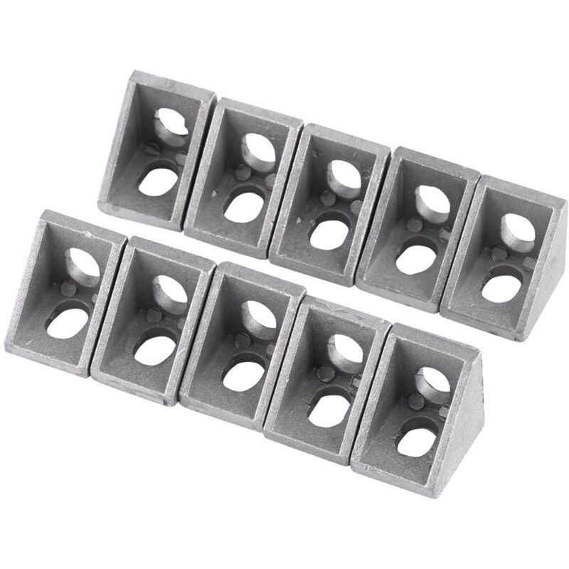 Satz Mit 10 L-förmigen Rechtwinkligen Winkelverbindern, Modell 2020, Stranggepresste Aluminiumprofile, 20 X 20 X 17 Mm, Spomhnk3672