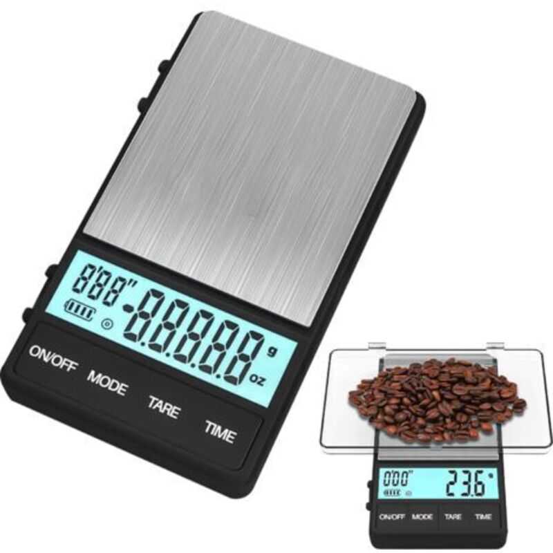 Digitale Küchenwaage Mit Timer - Espressowaage Mit Led-touchscreen - Präzisionswaage Mit Tara-funktion - 0,1-g-präzisionswaage (mit Batterien)