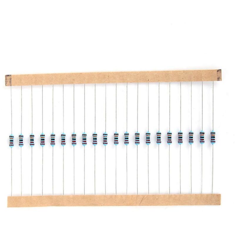 Packung Mit 600 Edelstahl-folienwiderständen (1/4 W, 1 %, 12 V) Mit Kugelschalter, M6-muttern Und Unterlegscheiben, 10 Ω–1 Mω, 30 Werte, Je 20 Widerstände Pro Widerstandstyp.