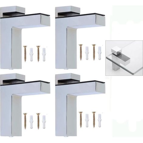 Stück Glasregalhalterungen, Verstellbare Und Anpassbare Glasregalhalterung Für Glasstärken Von 5-30 Mm, Für Badezimmer, Stabile Schraubwandmontage
