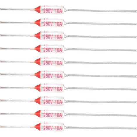 10 Stück Thermosicherungen Mit Metallgehäuse, Abschaltspannung 250vac 10a, Temperatursicherung Tf 72-250, Schutz Für Industrielle Haushaltsgeräte (227).