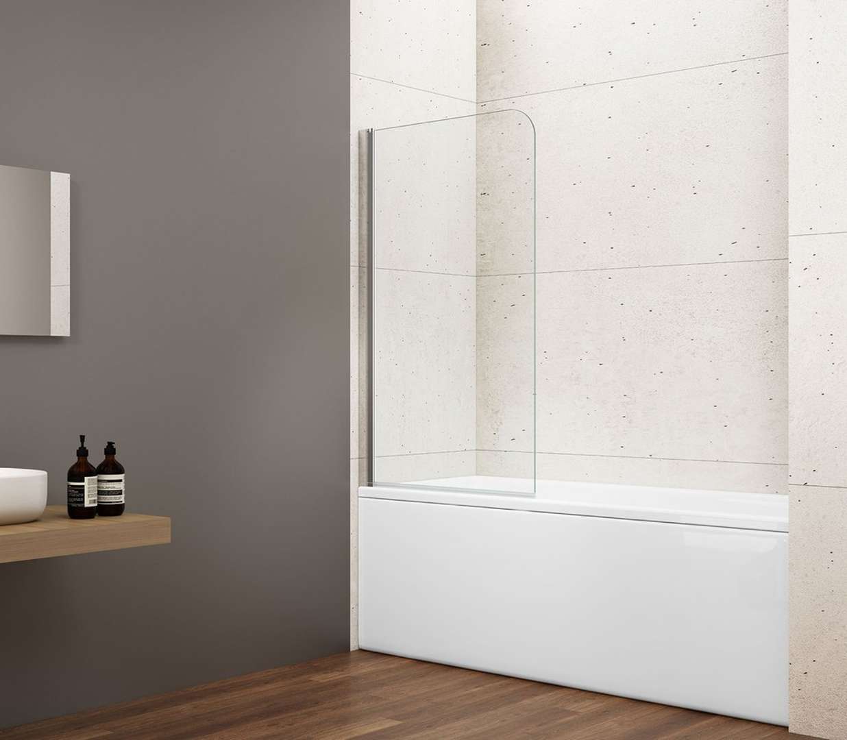 Gelco Loro - Badewannenaufsatz 65x150 Cm, Klarglas/chrom Gn1165