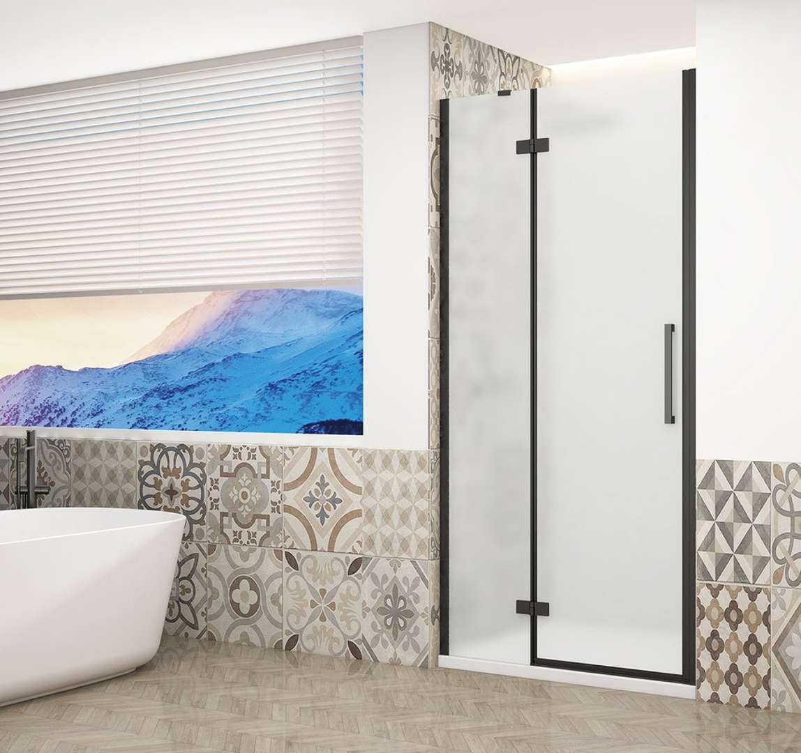 Gelco Trinity - Duschtür 100 Cm, Links, Glas Matt/schwarz Gt1210ml-b