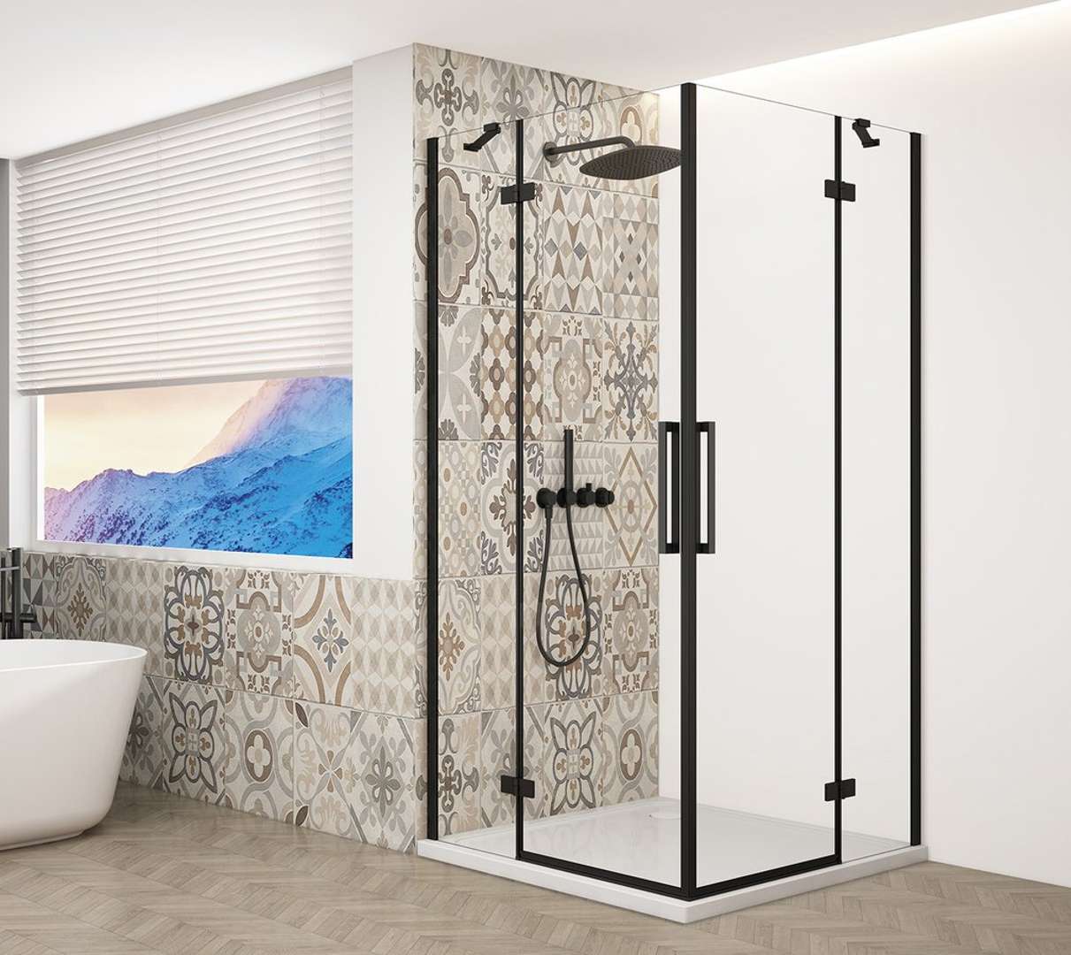 Gelco Trinity - Duschkabine 110x110 Cm, Klarglas/schwarz Gt2211-11c-b
