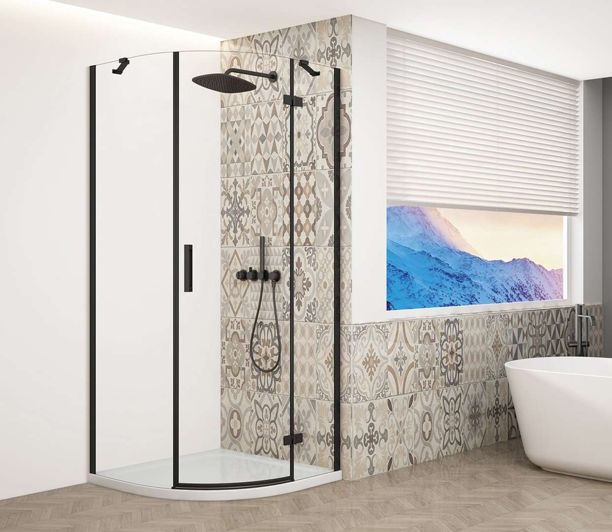 Gelco Trinity - Viertelkreis-duschkabine 90x90 Cm, Rechts, Klarglas/schwarz Gt6590cr-b
