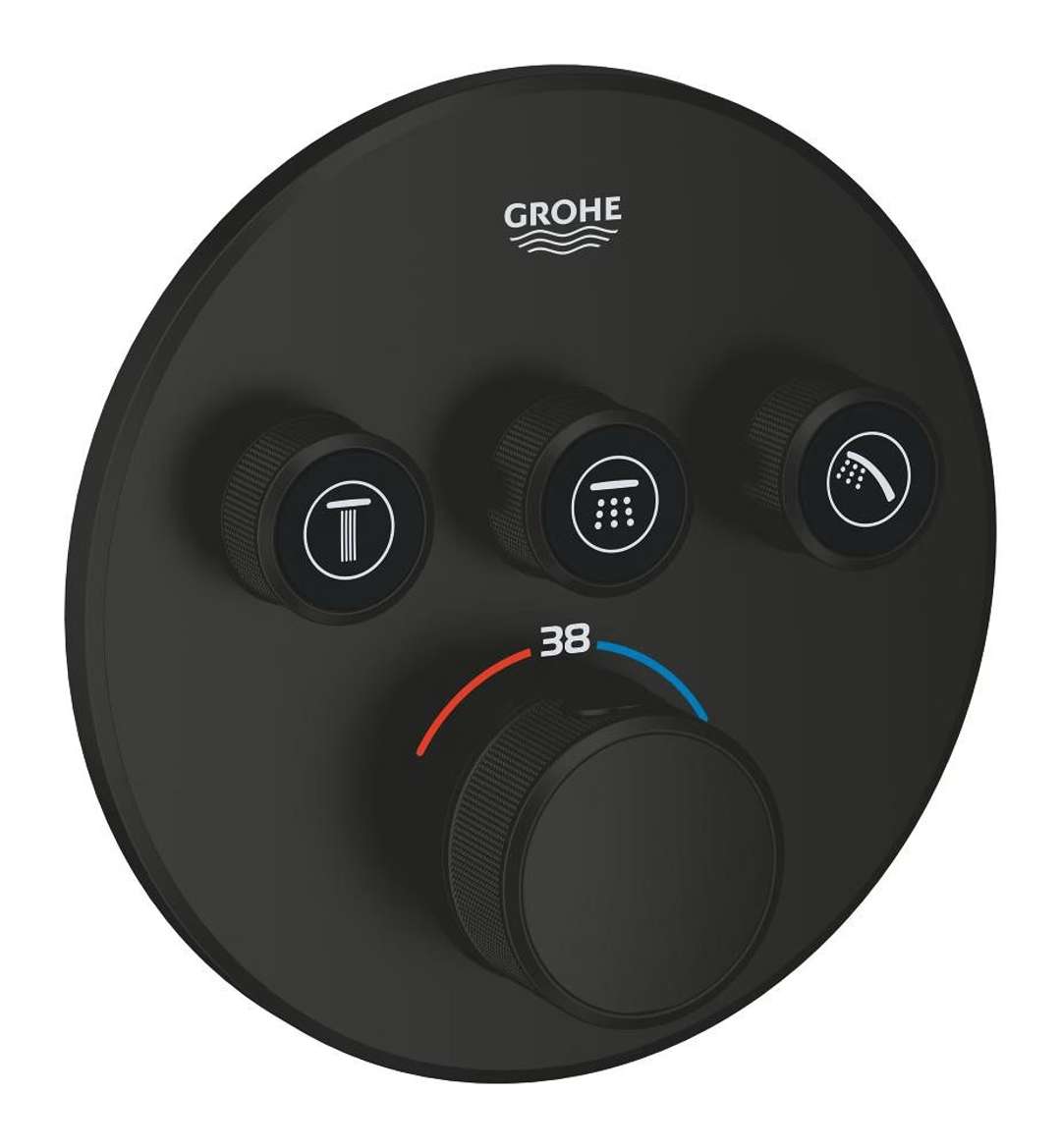 Grohe Grohtherm Smartcontrol - Unterputz-thermostatarmatur, Für 3 Verbraucher, Schwarz Matt 291212430