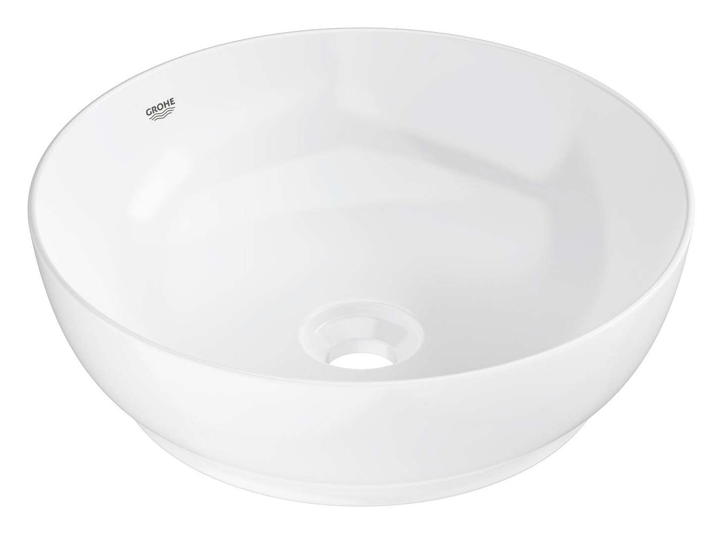 Grohe Essence - Aufsatzwaschbecken, Durchmesser 40 Cm, Ohne Überlauf, Ohne Hahnloch, Alpinweiß 103538sh00