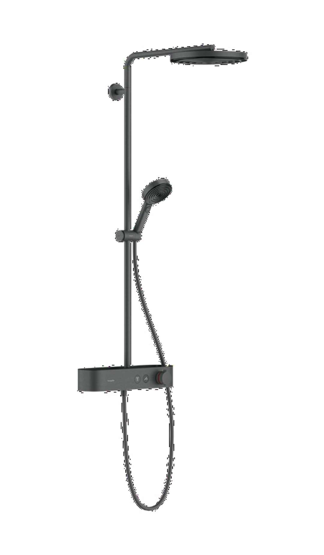 Hansgrohe Pulsify S - Brauseset Mit Thermostat, Durchmesser 26 Cm, 3 Strahlarten, Chrom Schwarz Gebürstet 24220340