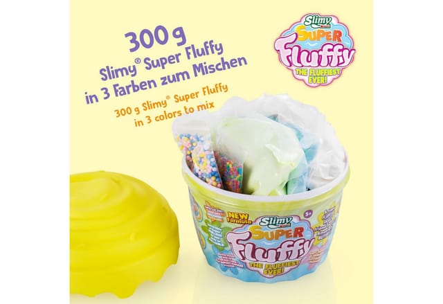Slimy® Knete Super Fluffy 300g Spielmasse im Cupcake Becher (1-tlg), Der flaumigste Original Slimy Slime, lustig duftende Schleim-Knete!