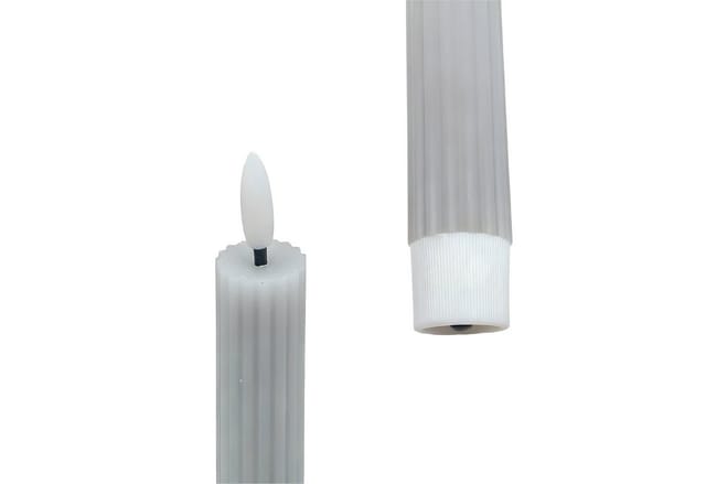 relaxdays LED-Kerze LED Stabkerzen 6er Set, Hellgrau