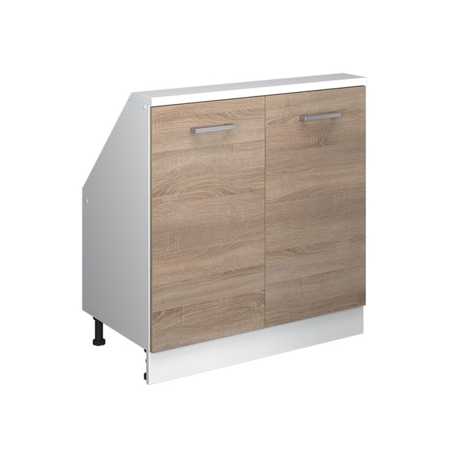 Vicco Unterschrank R-Line, Sonoma/Weiß, 80 cm mit 2 Türen (1-St)
